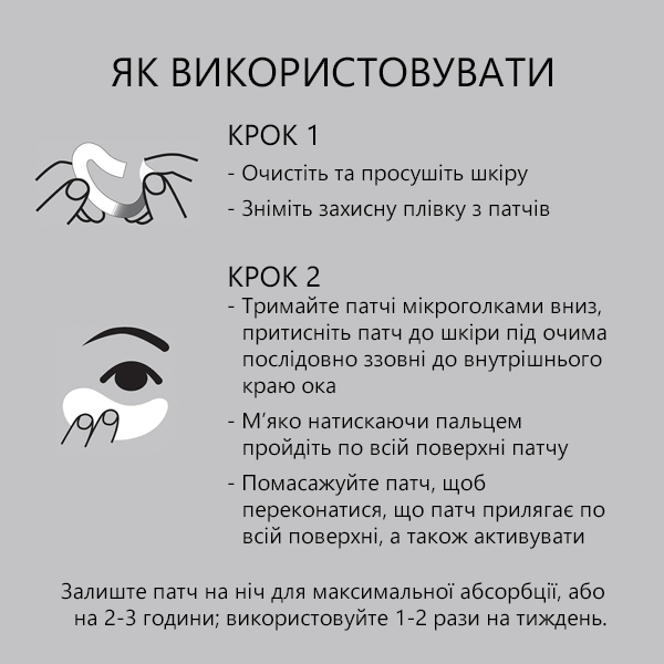 як використовувати патчі під очі Hyaluronic Acid Microneedle Eye Patches